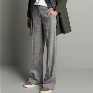 Wool and Cashmere Windowpane Trousers.  Size 10.